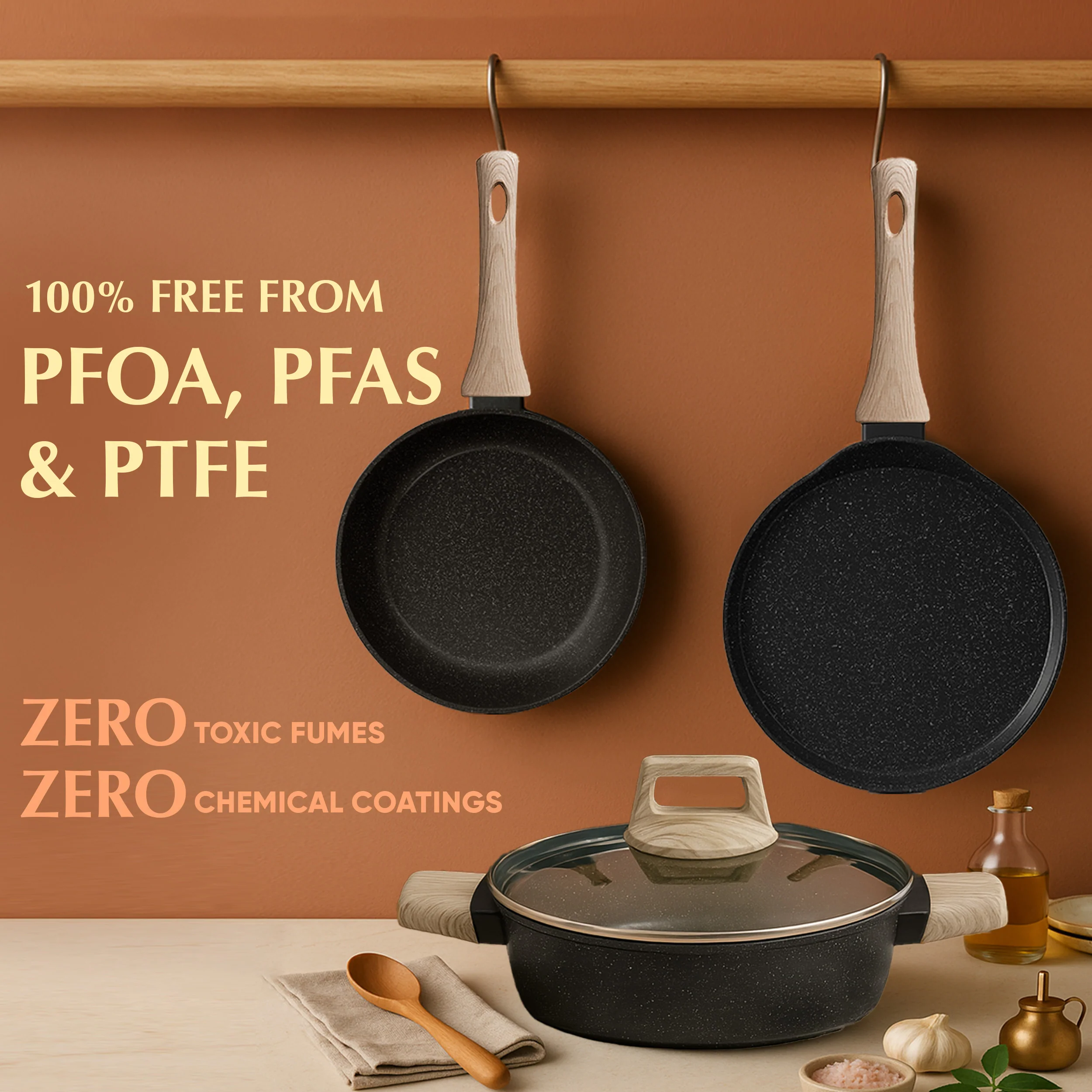 Belmont Ceramic Combo - Kadai + Tawa + Frypan - Image 6