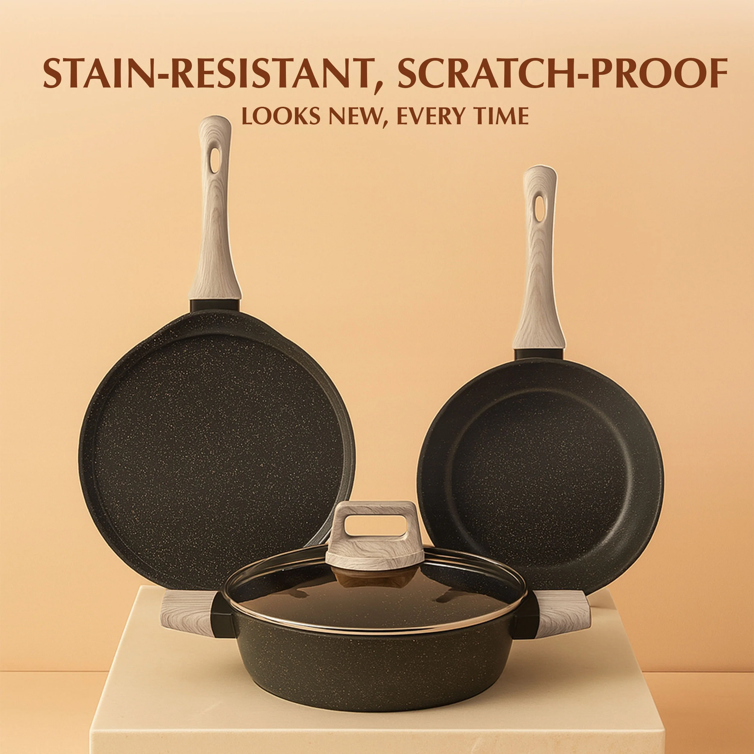 Belmont Ceramic Combo - Kadai + Tawa + Frypan - Image 8
