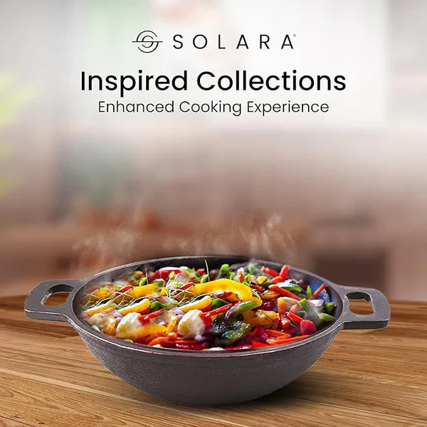 Cast Iron Combo - Kadai 10' Inch + Paniyaram 12 Cavities - Image 4