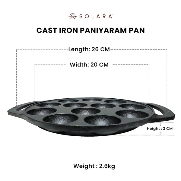 Cast Iron Combo - Kadai 10' Inch + Paniyaram 12 Cavities - Image 6