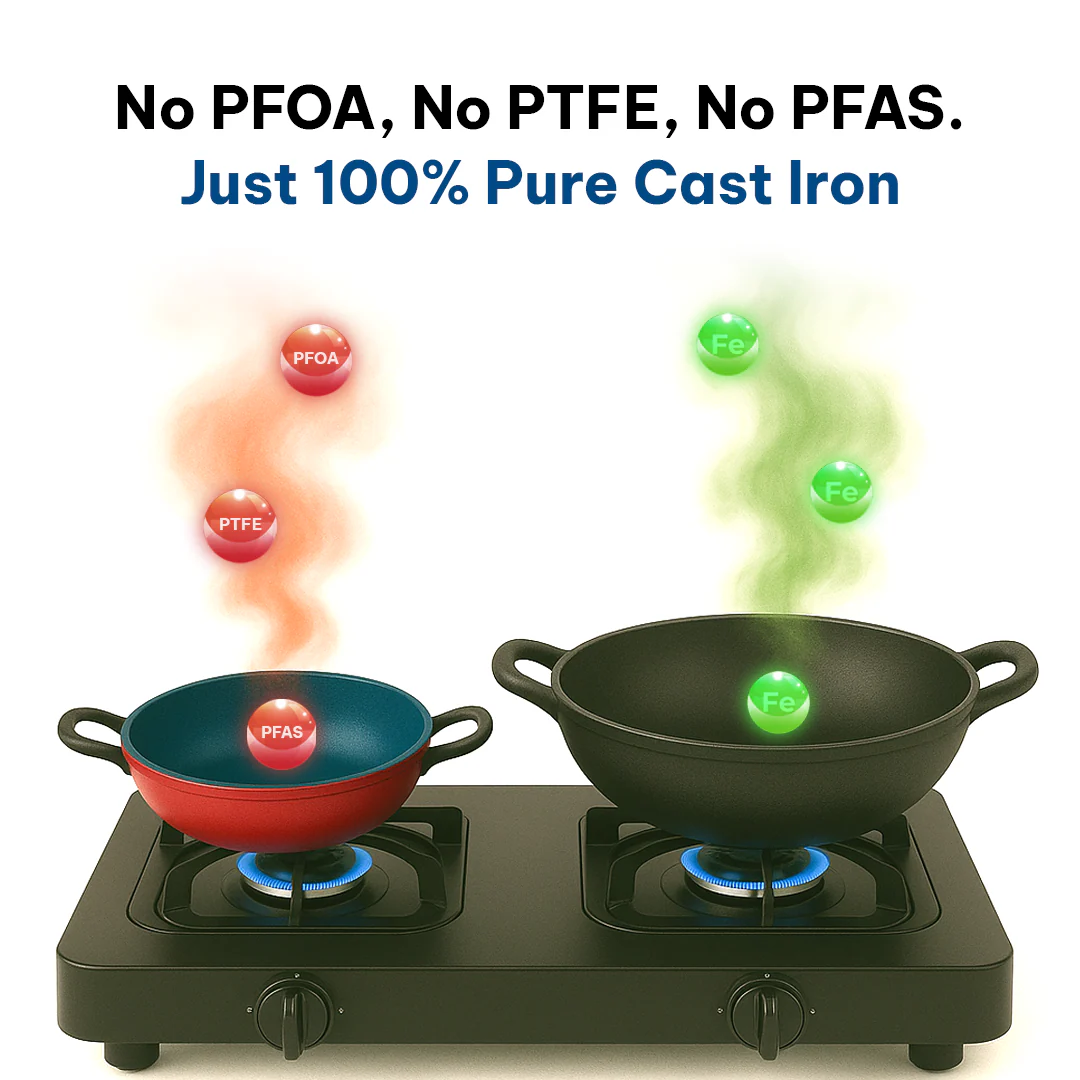 CrownStone Combo : Tawa With Two Loops 12' + Fry Pan 10' - Image 7