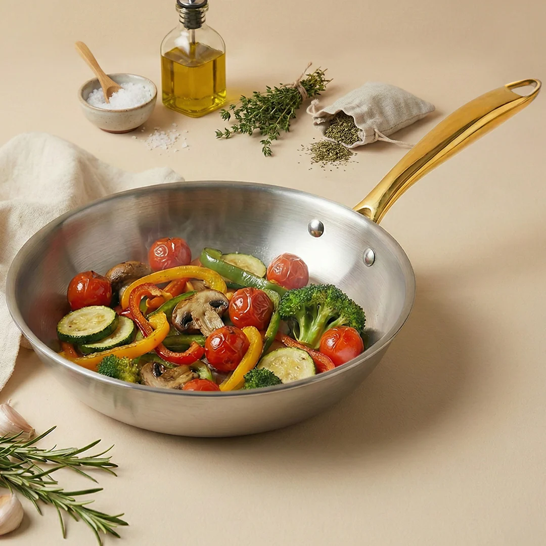 MontClaire Stainless Steel Frypan With Full Triply - 22cm(1.7L capacity) - Image 4