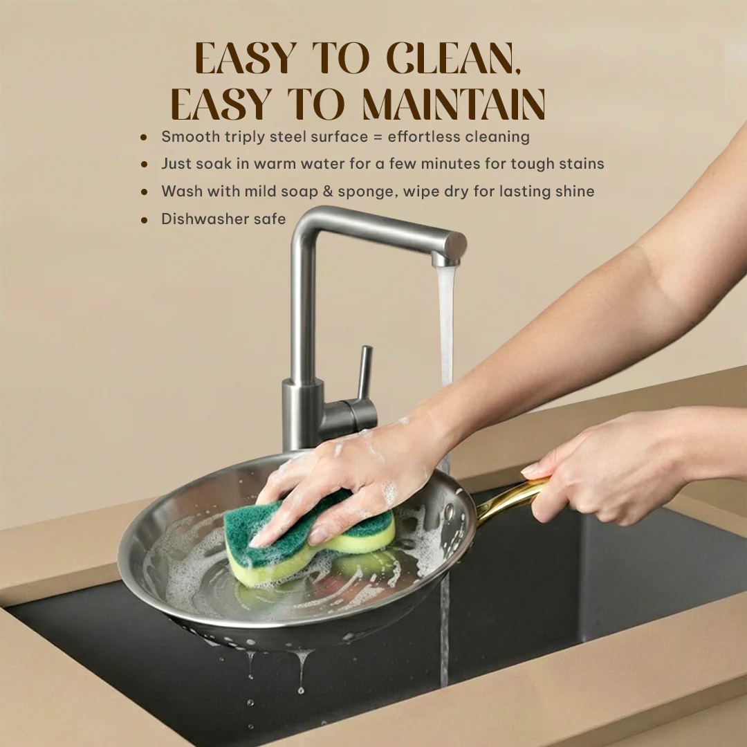 MontClaire Stainless Steel Frypan With Full Triply - 22cm(1.7L capacity) - Image 7