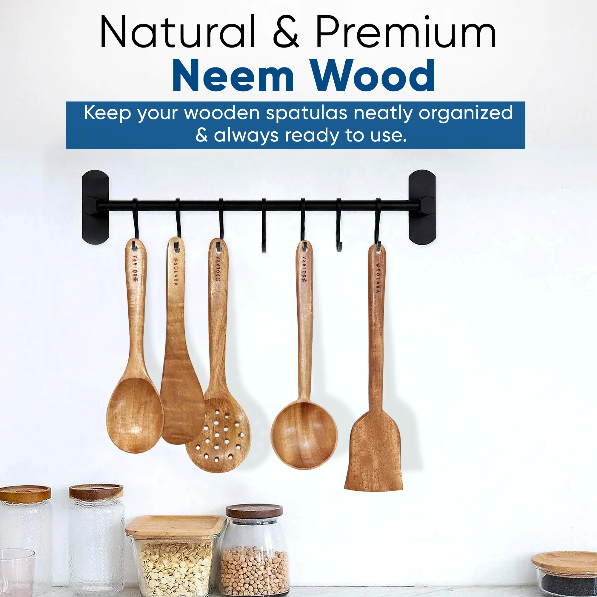 Neem Wood Spatula Set- Pack of 3 - Image 13