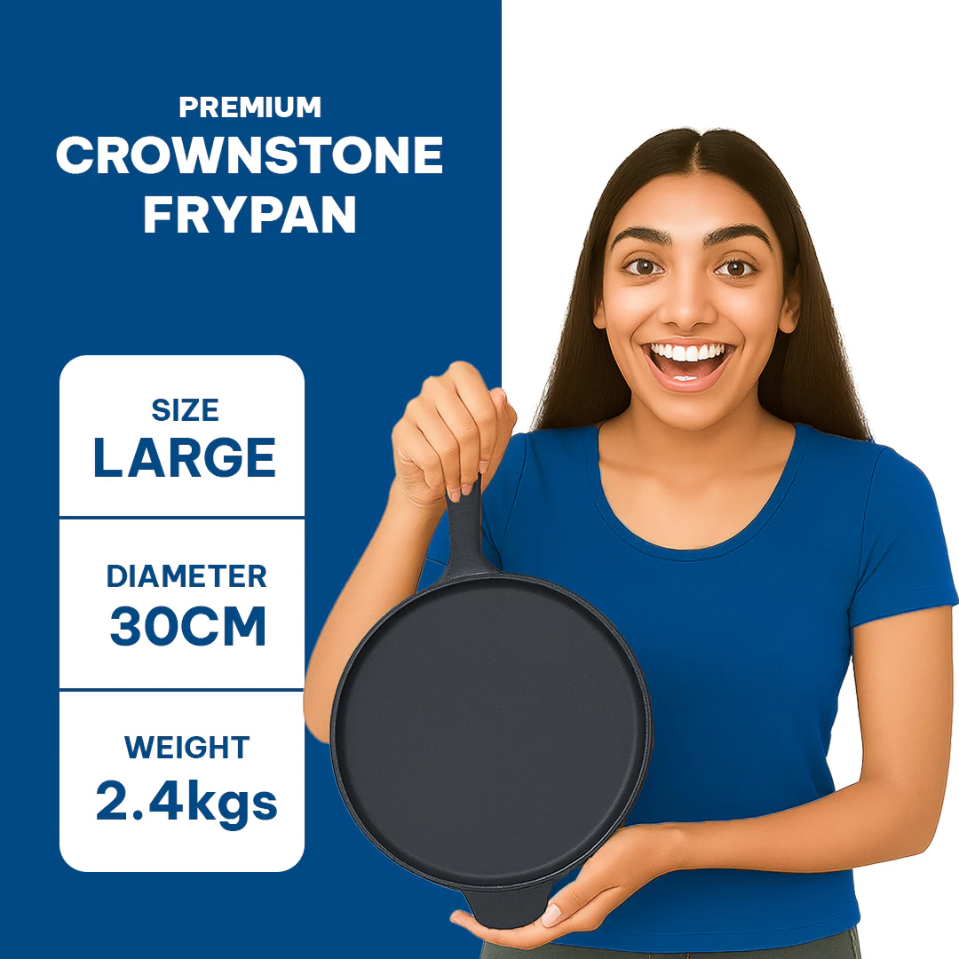 CrownStone Cast Iron Tawa with Handle - 12' Inch - Image 12