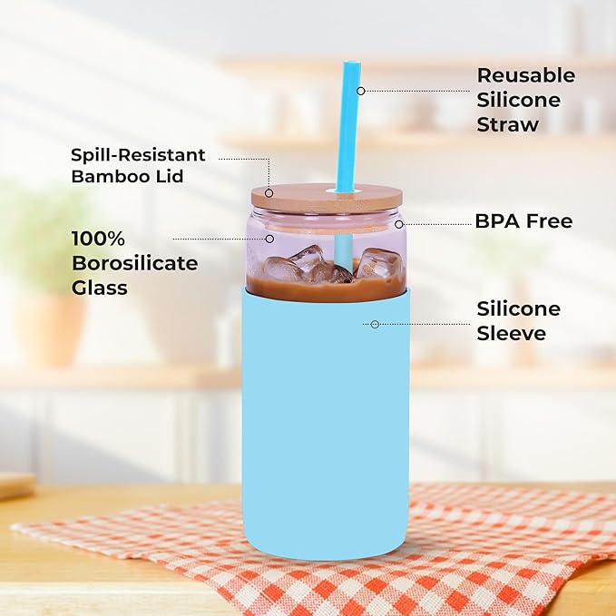 SOLARA Glass Tumbler with Bamboo Lid - Image 8