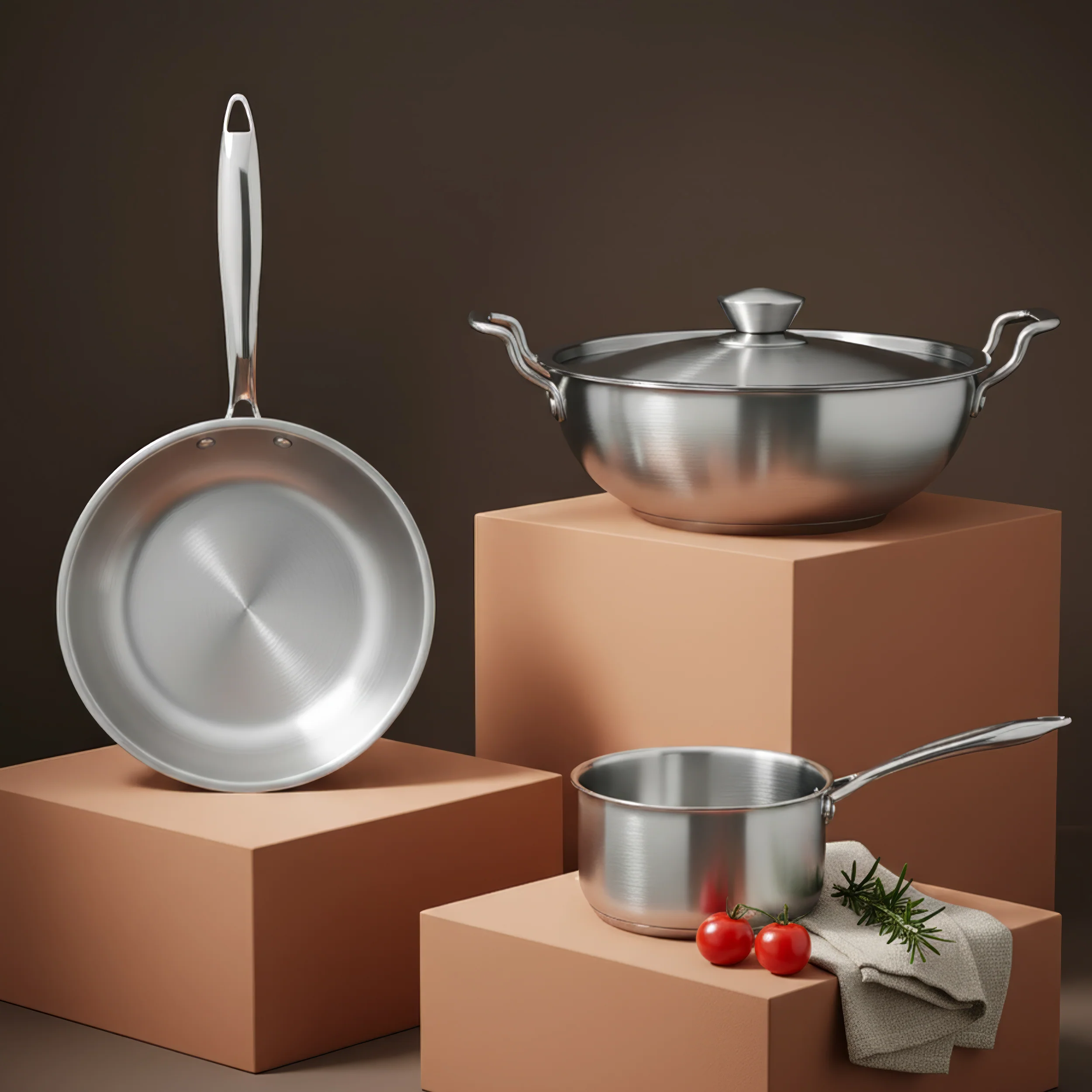 Sterra Stainless Steel Frying Pan With Triply Bottom - Image 3
