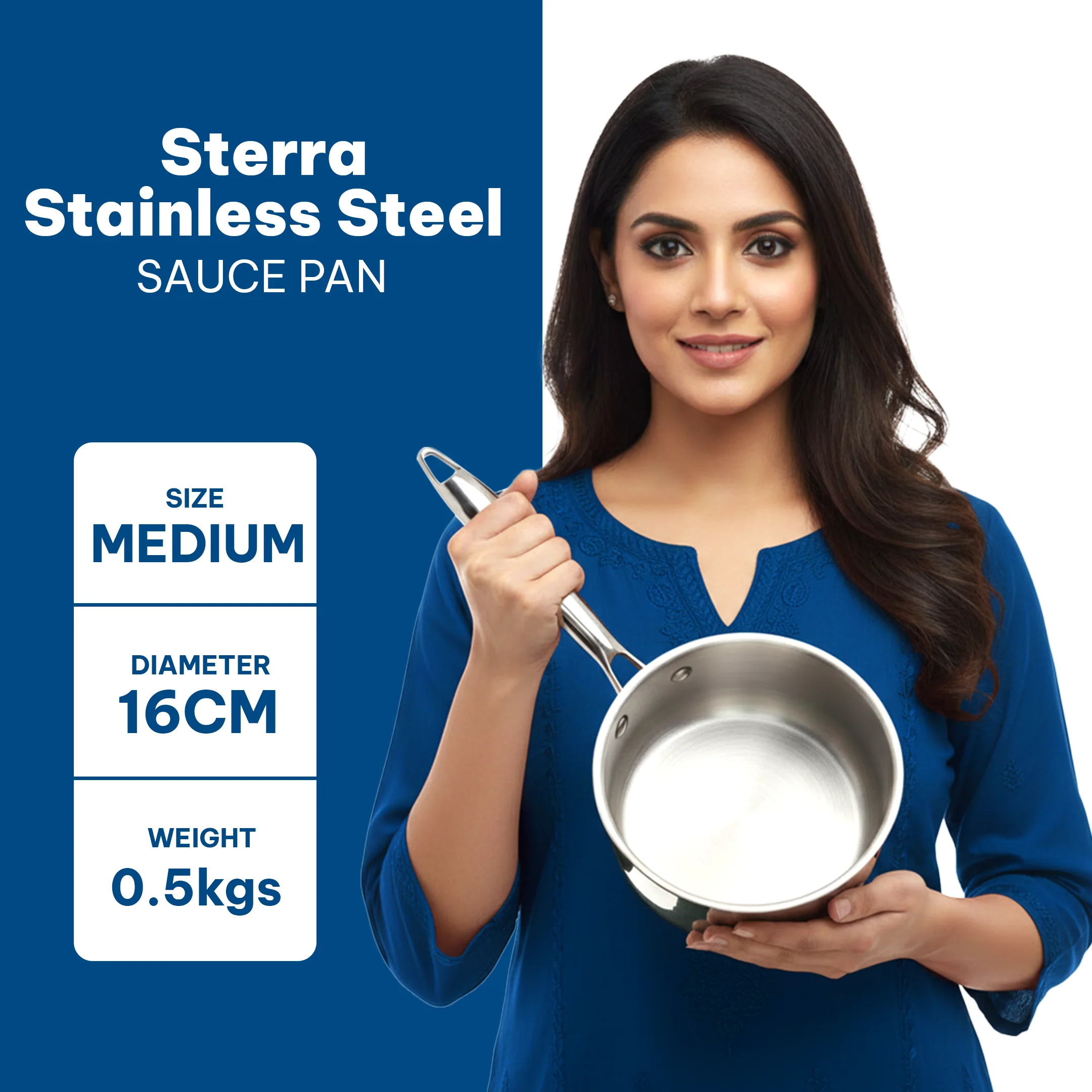 Sterra Stainless Steel Sauce Pan With Triply Bottom - Image 9