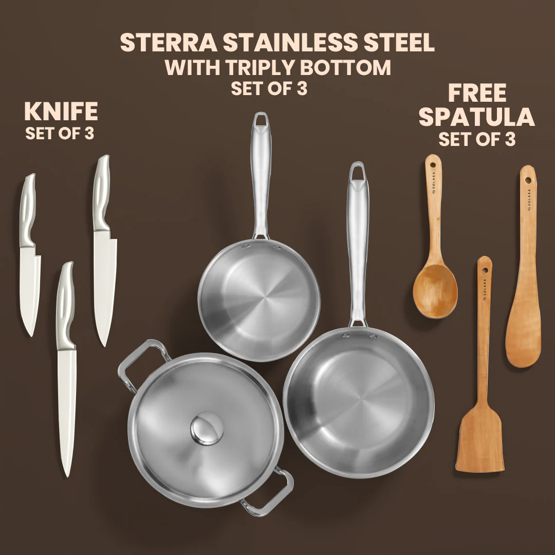 Sterra Stainless Steel Kadai With Triply Bottom - Image 4