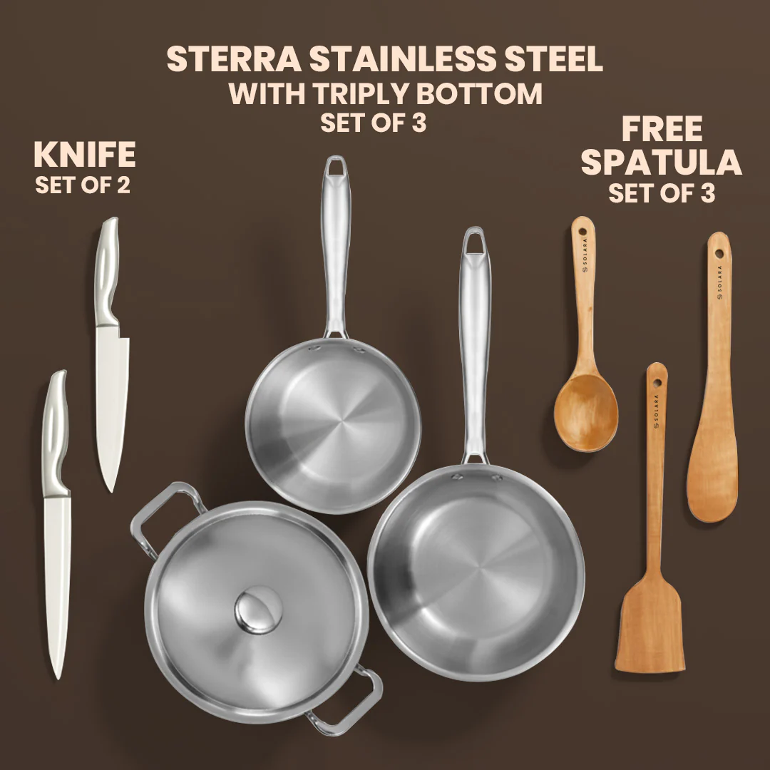 Sterra Stainless Steel Kadai With Triply Bottom - Image 5