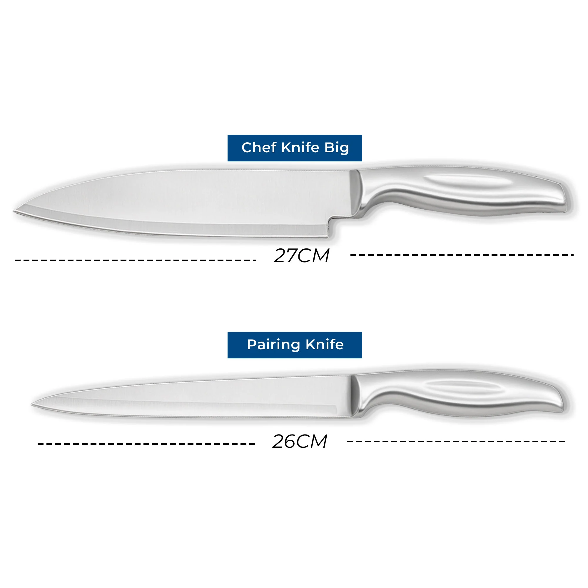 Stainless Steel Kitchen Knife Set - Pack of 3 - Image 5