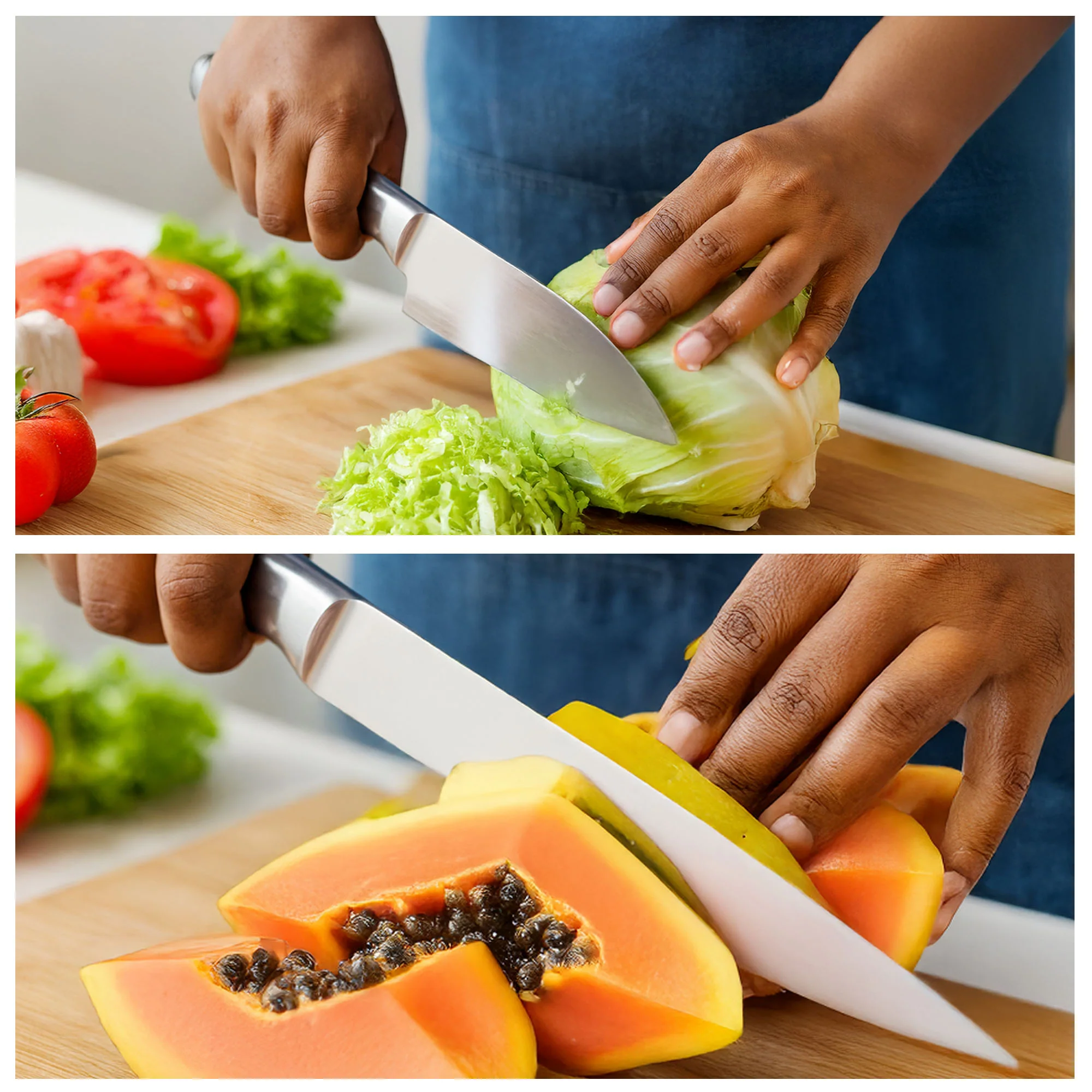 Stainless Steel Kitchen Knife Set - Pack of 3 - Image 6