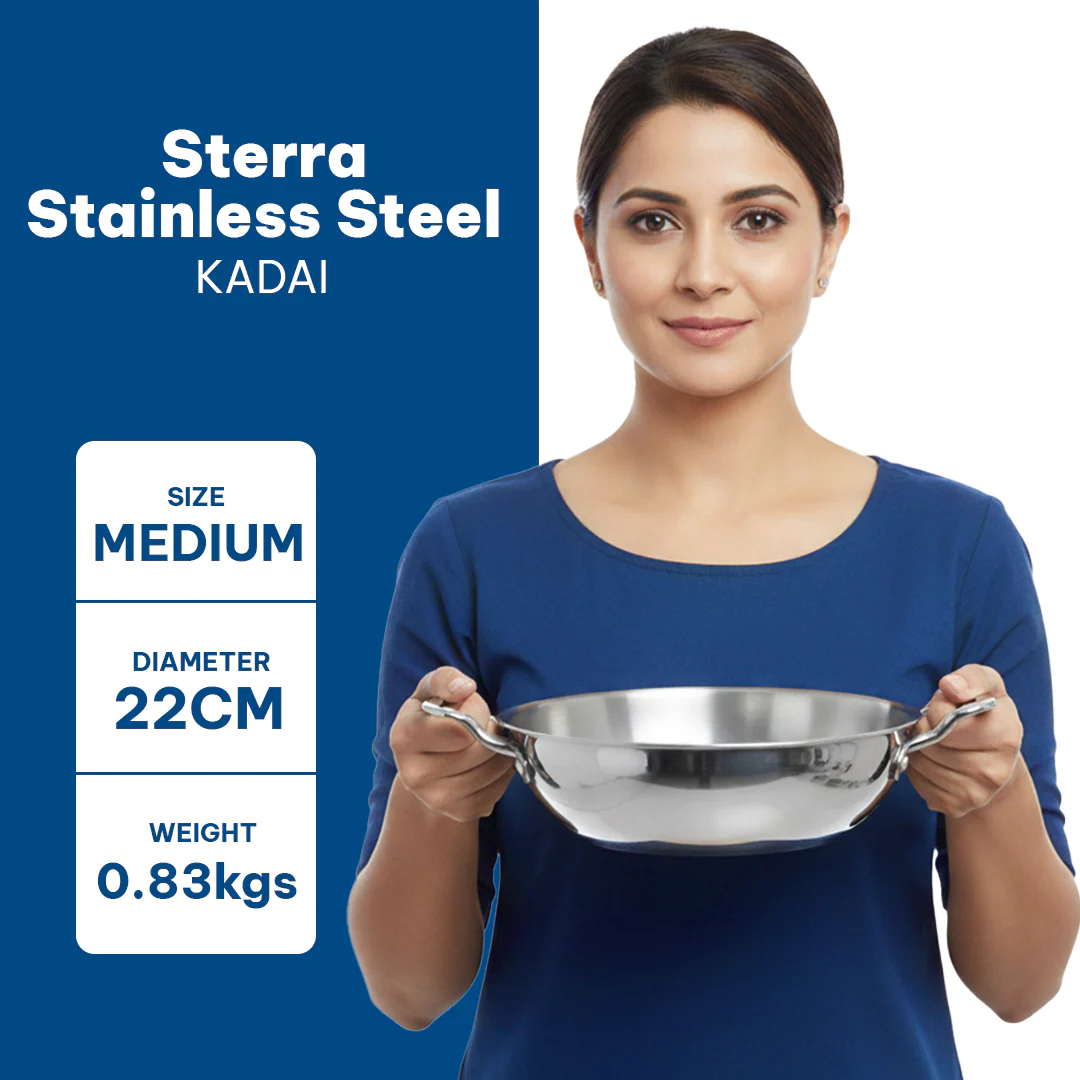 Sterra Stainless Steel Kadai With Triply Bottom - Image 10