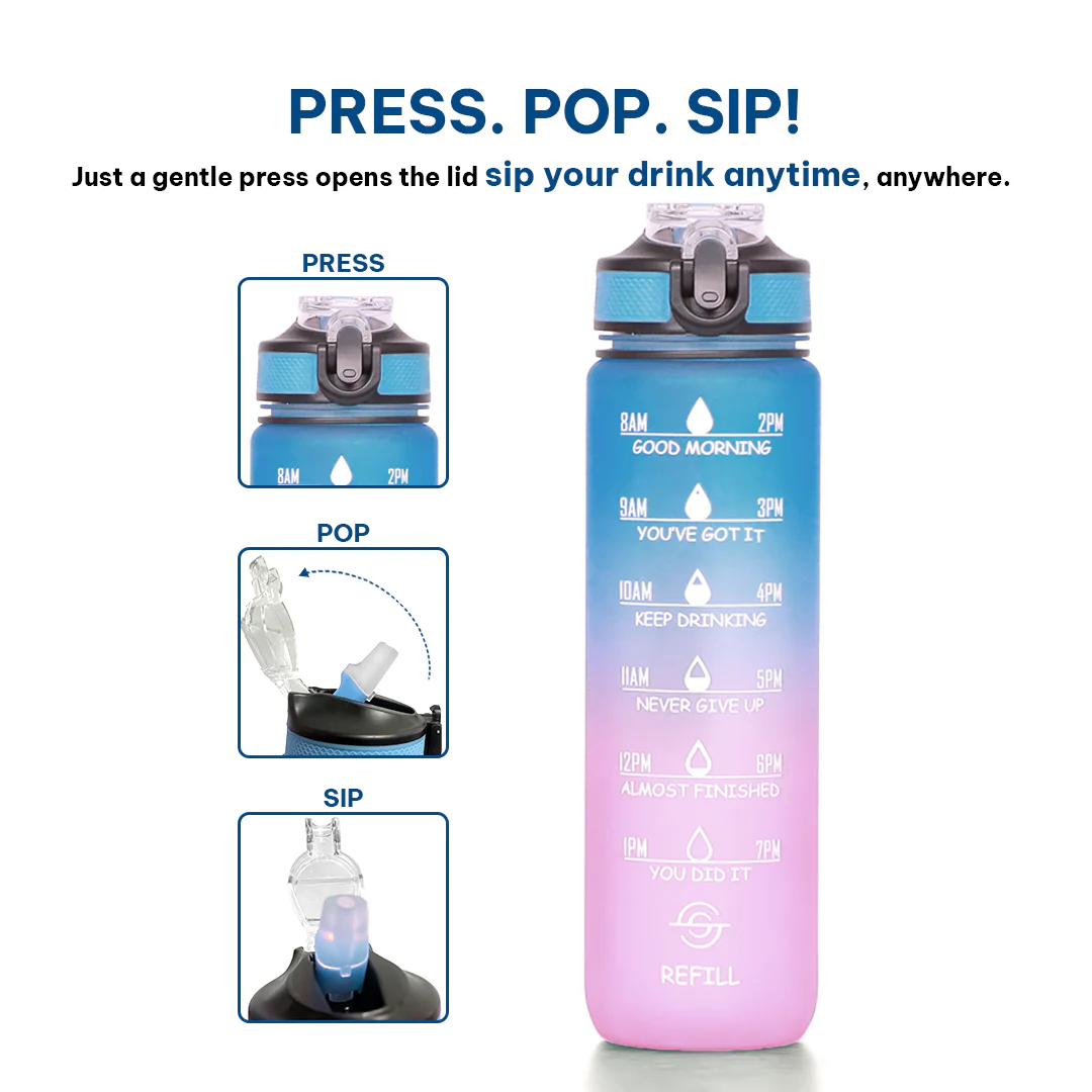 Motivational Water Bottle (100%BPA Free Tritan) - Image 36